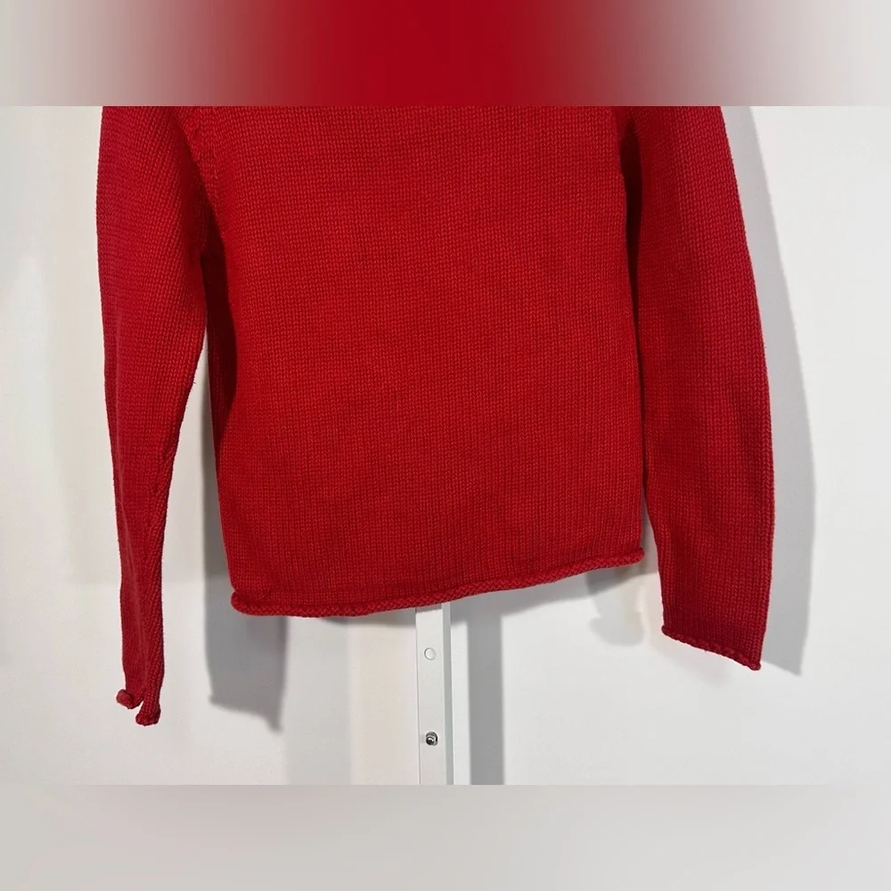 J.Crew Kids Cherry Red Roll Neck Cotton Knit Sweater – Made in Japan Large
